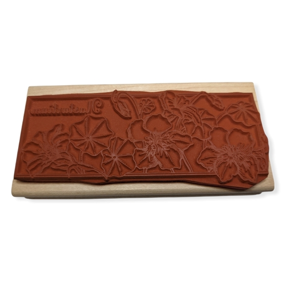 Stampede Rubber Stamp Nasturtium Flower Floral Border - Picture 4 of 6